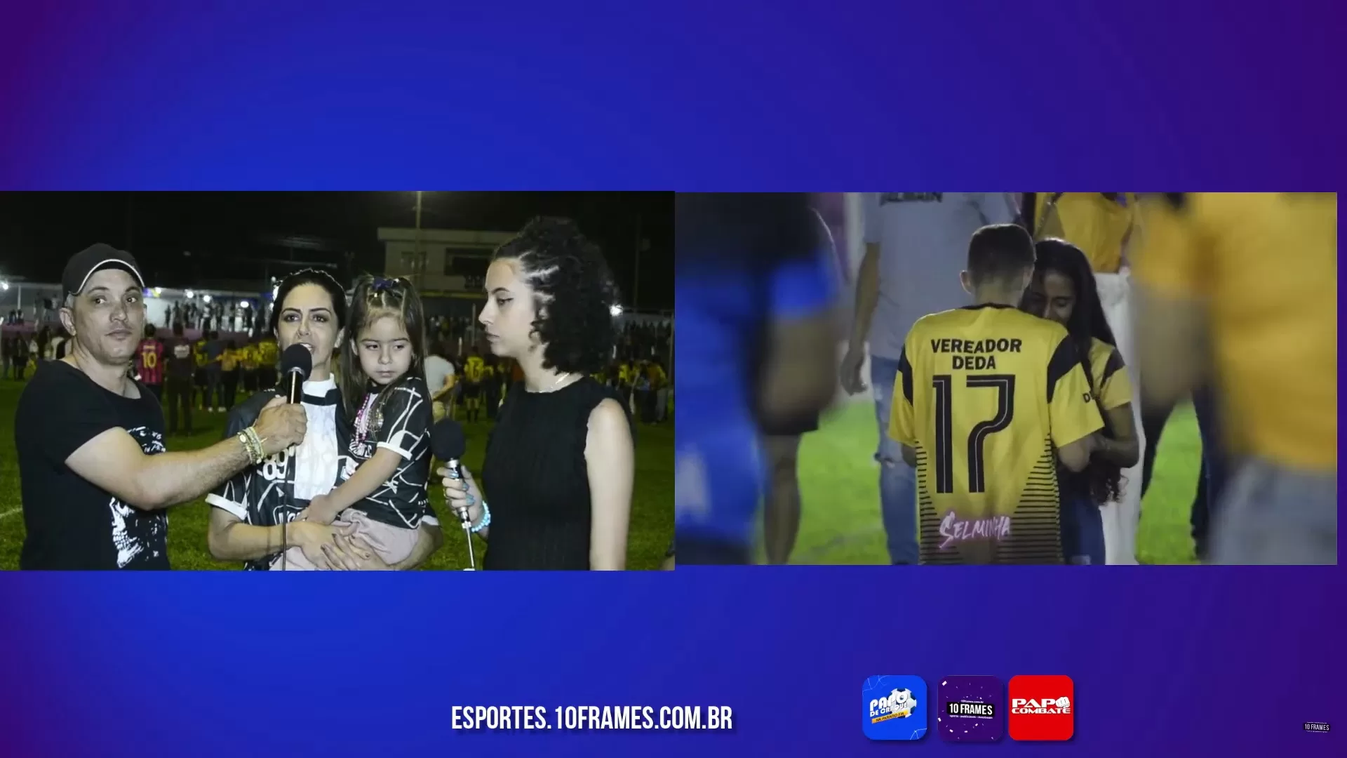 Flagrante! Transmissão de futebol do canal 10frames flagra pedido de casamento