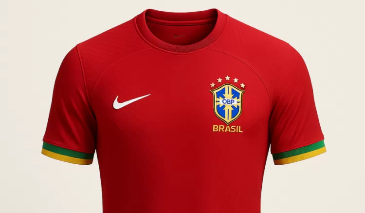Vermelho feito Brasa, assim será o uniforme 2 do Brasil em 2026