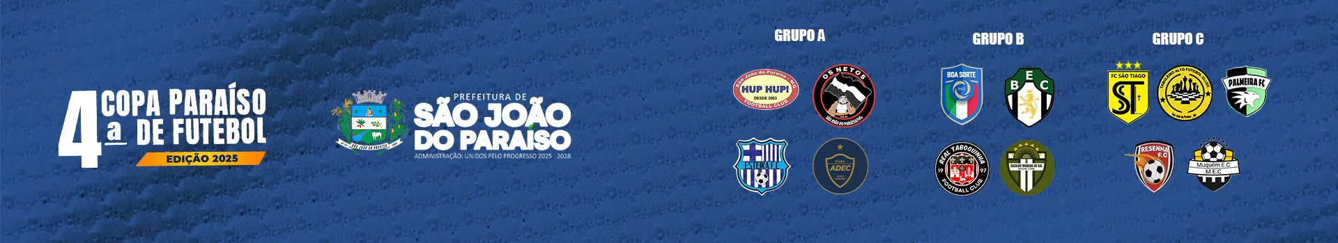 2025 - Copa Paraiso Tabelas Resultados e Calendário