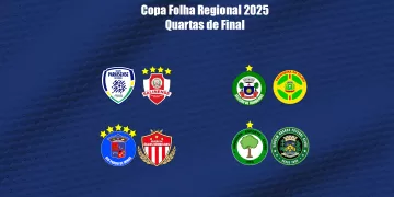Definidos os confrontos das quartas de final da Copa Folha Regional 2025