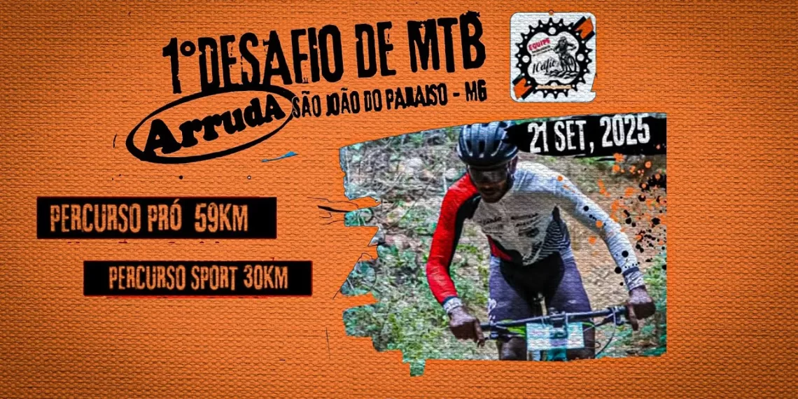 São João do Paraíso sediará o primeiro desafio Arruda Alimentos de Mountain Bike de 59km