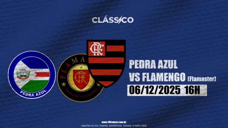 Pedra Azul recebe duelo histórico com estrelas do Flamengo Master neste sábado, com cobertura do Canal 10frames.