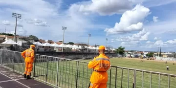 Bombeiros realizam vistoria preliminar no Estádio Juvêncio Augusto Soares em Montes Claros