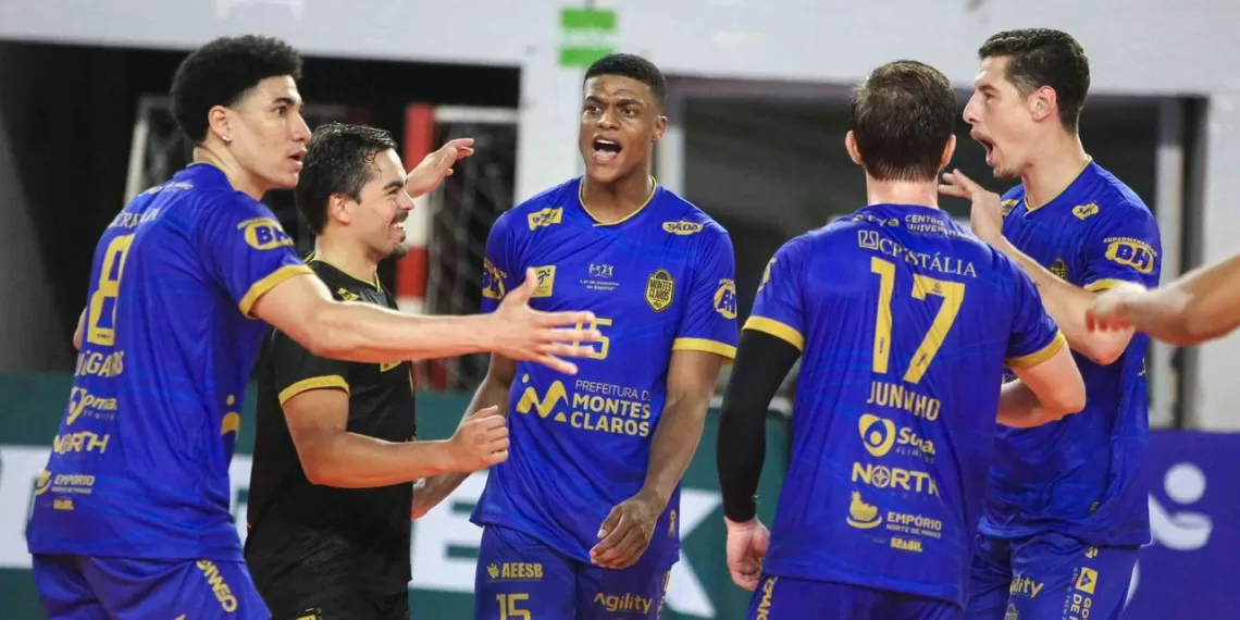 Montes Claros Vôlei bate Araguari fora de casa, engata oitava vitória seguida e segue líder da Superliga B
