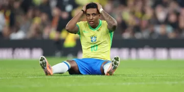 Rodrygo pela Seleção Brasileira - Foto Harry Murphy