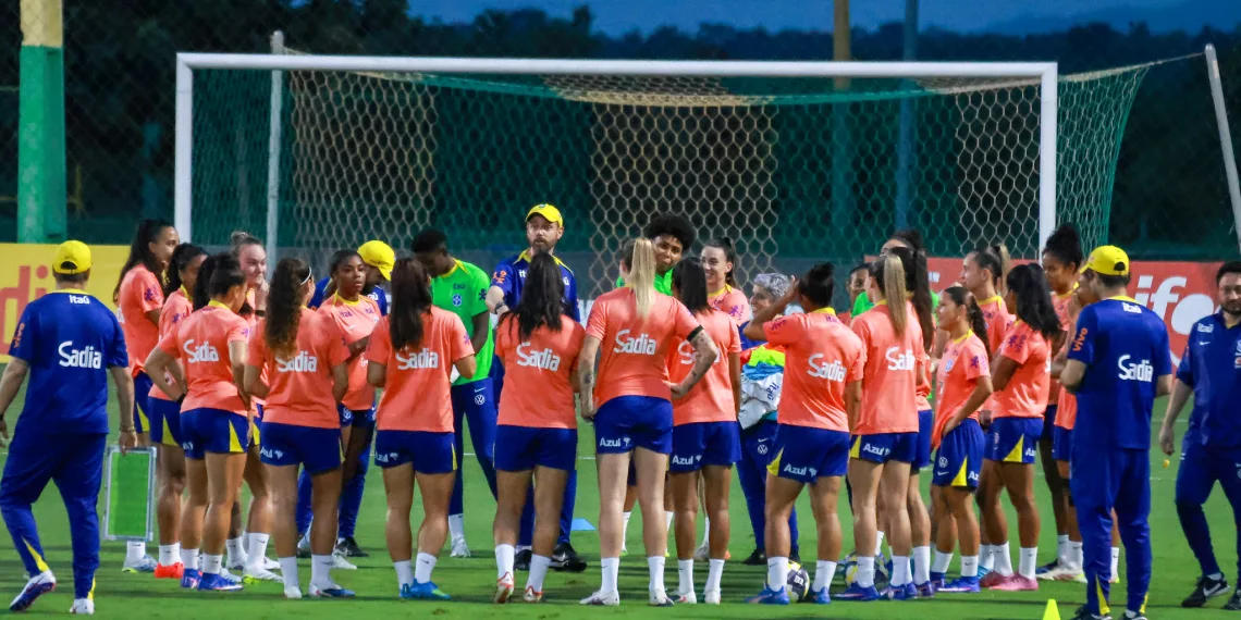 Treino da Seleção Brasileira feminina na Arena Pantanal - Foto Ministério do Esporte