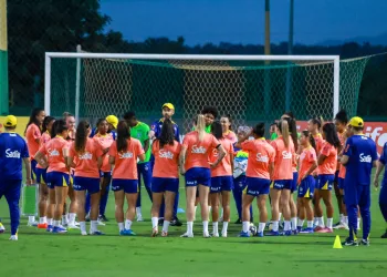 Treino da Seleção Brasileira feminina na Arena Pantanal - Foto Ministério do Esporte
