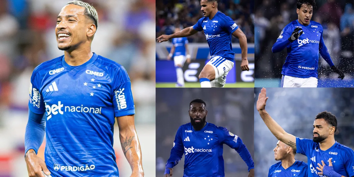 Matheus Pereira - Kaio Jorge - Gerson - Kaiki - Fabricio Bruno - Estão na pre lista da Copa do Mundo - Foto Montagem - Imagens Gustavo Aleixo - Cruzeiro