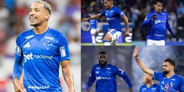 Matheus Pereira - Kaio Jorge - Gerson - Kaiki - Fabricio Bruno - Estão na pre lista da Copa do Mundo - Foto Montagem - Imagens Gustavo Aleixo - Cruzeiro