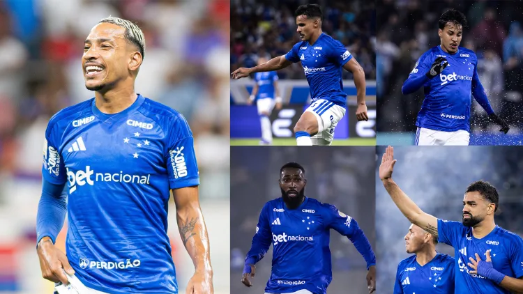 Matheus Pereira - Kaio Jorge - Gerson - Kaiki - Fabricio Bruno - Estão na pre lista da Copa do Mundo - Foto Montagem - Imagens Gustavo Aleixo - Cruzeiro