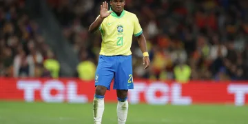 Endrick pela Seleção Brasileira contra a Espanha no Santiago Bernabéu nessa terça-feira 26-03-24 - Foto Rafael Ribeiro - CBF - Licença - CC BY-NC 20