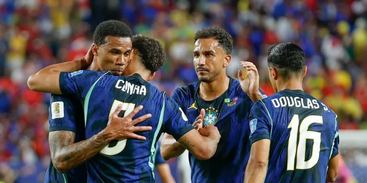 Seleção Brasileira comemora gol de Matheus Cunha contra o Haiti - Foto Rafael Ribeiro CBF