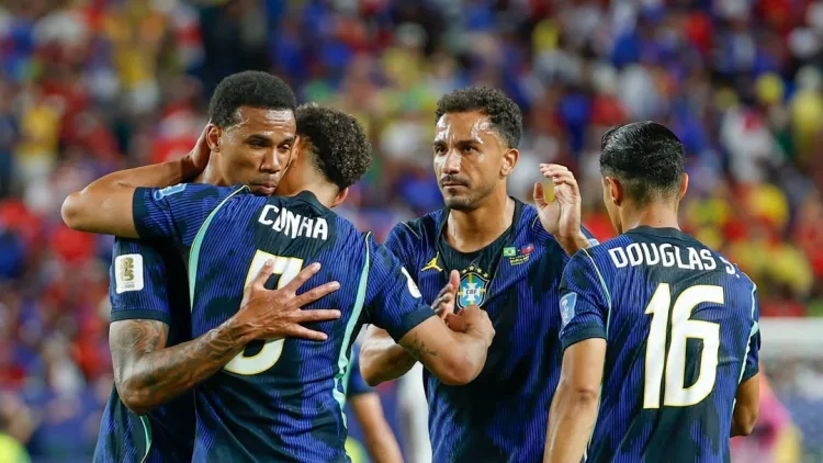 Seleção Brasileira comemora gol de Matheus Cunha contra o Haiti - Foto Rafael Ribeiro CBF